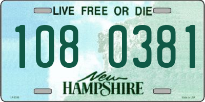 NH license plate 1080381