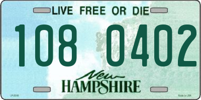 NH license plate 1080402