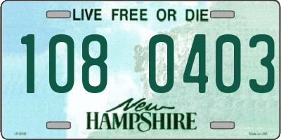 NH license plate 1080403