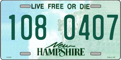 NH license plate 1080407
