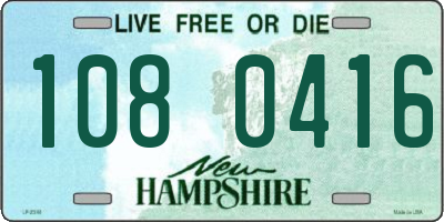 NH license plate 1080416