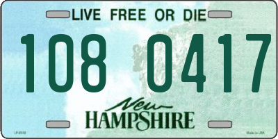 NH license plate 1080417