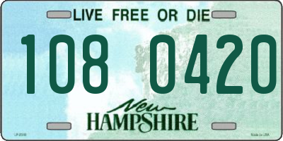 NH license plate 1080420