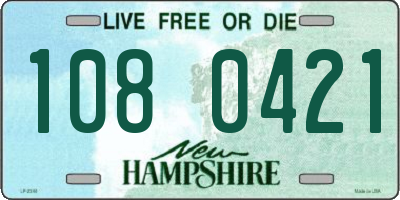 NH license plate 1080421