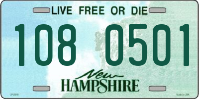 NH license plate 1080501