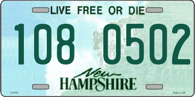 NH license plate 1080502