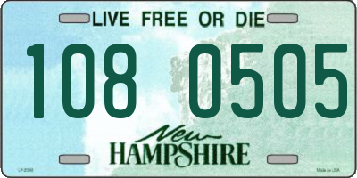 NH license plate 1080505