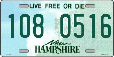 NH license plate 1080516