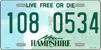 NH license plate 1080534