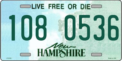 NH license plate 1080536