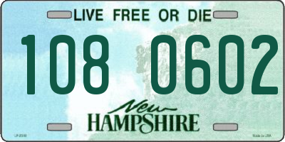 NH license plate 1080602