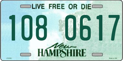 NH license plate 1080617