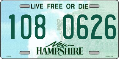 NH license plate 1080626