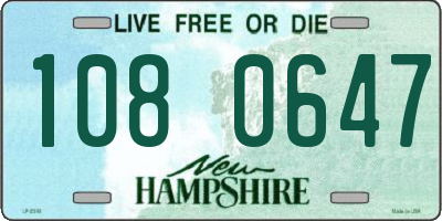 NH license plate 1080647
