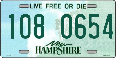 NH license plate 1080654
