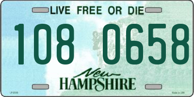 NH license plate 1080658