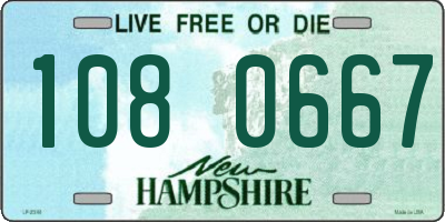 NH license plate 1080667