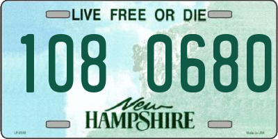 NH license plate 1080680