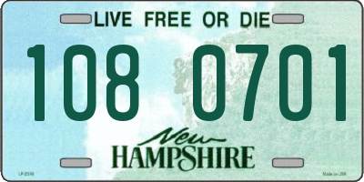 NH license plate 1080701