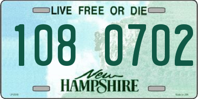 NH license plate 1080702