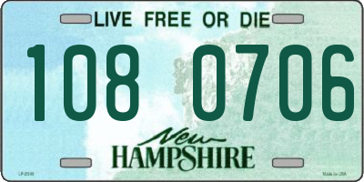 NH license plate 1080706