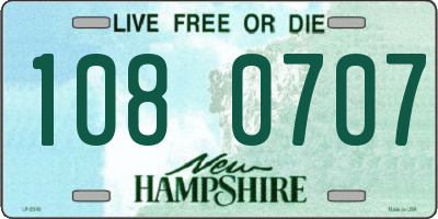 NH license plate 1080707
