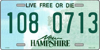 NH license plate 1080713