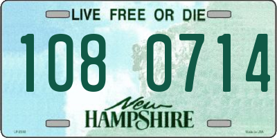 NH license plate 1080714