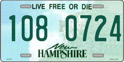 NH license plate 1080724
