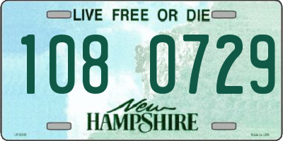 NH license plate 1080729