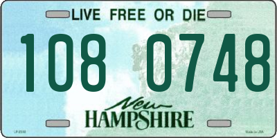 NH license plate 1080748