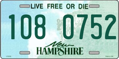 NH license plate 1080752