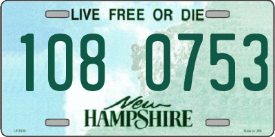 NH license plate 1080753