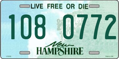 NH license plate 1080772