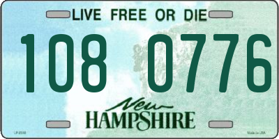 NH license plate 1080776
