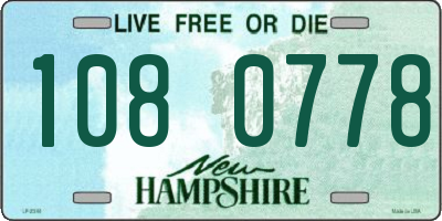 NH license plate 1080778