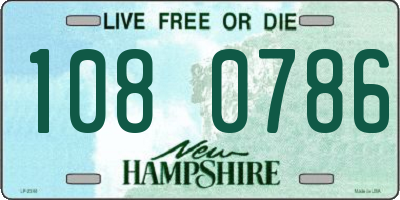 NH license plate 1080786