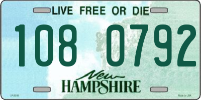 NH license plate 1080792