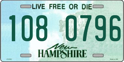 NH license plate 1080796