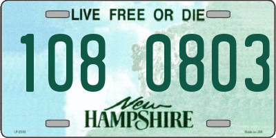 NH license plate 1080803