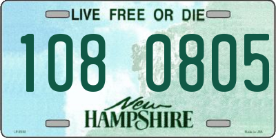 NH license plate 1080805