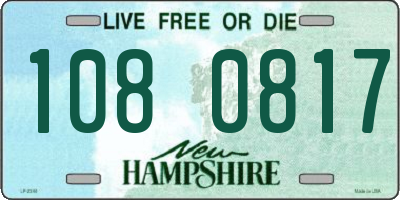 NH license plate 1080817