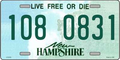 NH license plate 1080831