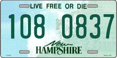 NH license plate 1080837