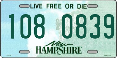NH license plate 1080839