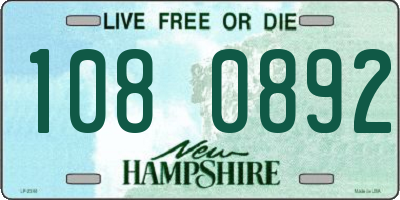 NH license plate 1080892