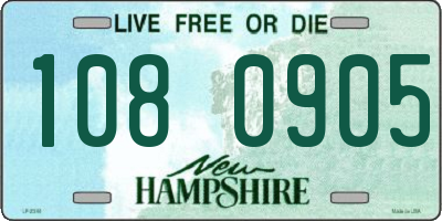 NH license plate 1080905