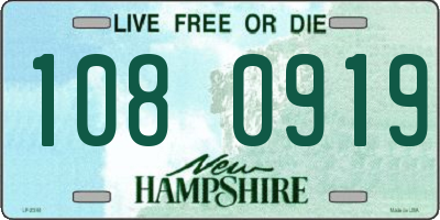 NH license plate 1080919