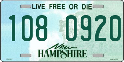 NH license plate 1080920