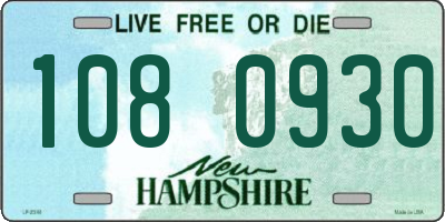 NH license plate 1080930